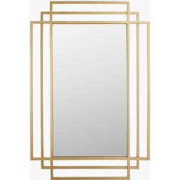 Art Deco Rectangular Wall Mirror - Gold - thumbnail 3
