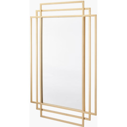 Art Deco Rectangular Wall Mirror - Gold - thumbnail 4