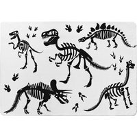 Stylish Dinosaur Silhouettes Designer Rug - White / 150cm - image 1