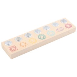Chakra Harmony Wooden Candle Holder For Serenity And Balance - Brown - thumbnail 4