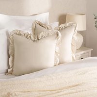 Pack Of Linen Frill Cushion Covers - Neutral / 2