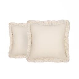 Pack Of Linen Frill Cushion Covers - Neutral / 2 - thumbnail 3