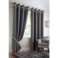 Palace Eyelet Ring Top Curtains - Silver / 167cm / 137cm