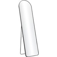 Freestanding Arched Metal Full Length Mirror - Black - image 1