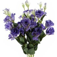 Pack of 6 x Artificial Purple Wild Rose Stem - 36 Flowers - Purple