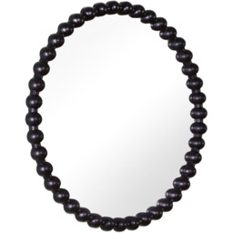 Como Large Round Beaded Wall Mirror 90x90cm - Matt Black - thumbnail 4