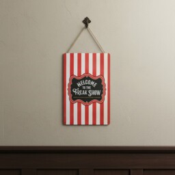 Welcome to the Freak Show Metal Hanging Sign - Red - thumbnail 4