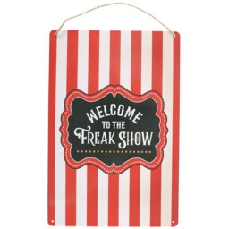 Welcome to the Freak Show Metal Hanging Sign - Red - thumbnail 2