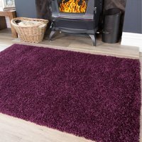Soft Value Deep Plum Shaggy Area Rug - Plum / 270 x 180cm - thumbnail 1