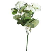 Artificial Geranium Bush 7 Stems 30cm - Cream
