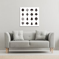Tree Silhouette Illustrations Canvas Print - White / 127cm - image 1