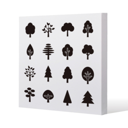 Tree Silhouette Illustrations Canvas Print - White / 127cm - thumbnail 2