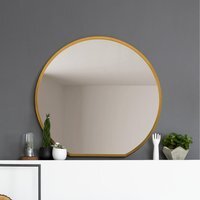 The Circulus Gold Flat Bottom Circular Wall Mirror - Gold / 100cm