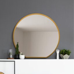 The Circulus Gold Flat Bottom Circular Wall Mirror - Gold / 100cm - thumbnail 2