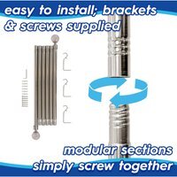 Extendable Metal Ball Curtain Pole Kit - Brushed Nickel / 250cm