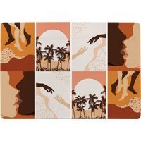 Abstract  Floral Collages, Landscape Scenes Designer Rug - Orange / 150cm - thumbnail 1