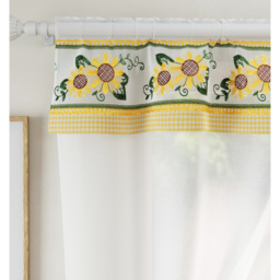 Keswick Yellow Floral Embroidery Window Set with Matching Tie Backs - Yellow / 91cm - thumbnail 5