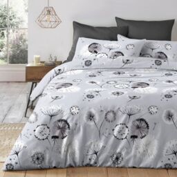 Floral Dandelion Duvet Set - Grey / King - thumbnail 2