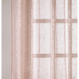 Pair of Slot  Top Sheer Voile Panels with Metallic Shimmer Print - Blush / 137cm - thumbnail 5