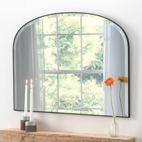 Simplicity Arch Bevelled Mantle Mirror - Black - image 1