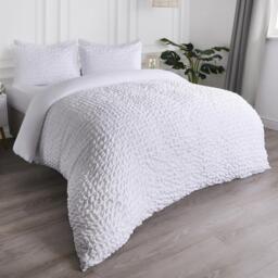 Geo Seersucker Duvet Set - White / Double - thumbnail 5