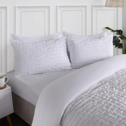 Geo Seersucker Duvet Set - White / Double - thumbnail 2