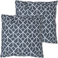 Art Deco Geometric Print Outdoor Cushion (Set of 2) - Grey - image 1