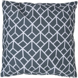 Art Deco Geometric Print Outdoor Cushion (Set of 2) - Grey - thumbnail 2