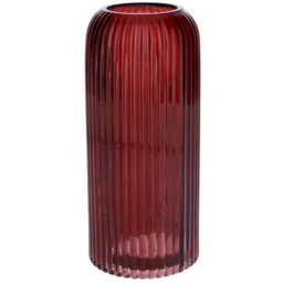 Glass Ribbed Cylinder Flower Vase - Ochre - thumbnail 3