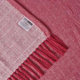Homescapes Malda Cotton Throw with Tassels - Red / 200cm - thumbnail 4