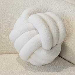 Cream Boucle Knot Cushion - Cream - thumbnail 2