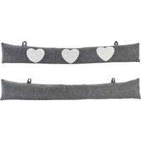 Mismatched Herringbone Draught Excluder Set - 78.5cm - Grey - thumbnail 1
