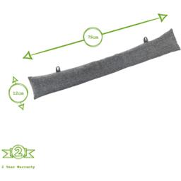 Mismatched Herringbone Draught Excluder Set - 78.5cm - Grey - thumbnail 4