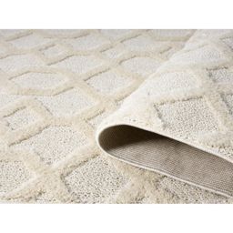 Isabella Living Room Area Rugs - Embossed Imperial Trellis Design Rug - Cream / 290cm - thumbnail 4