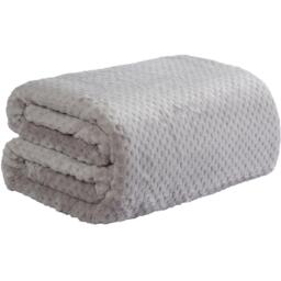 Waffle Honeycomb Mink Throw - Silver / 240cm - thumbnail 2