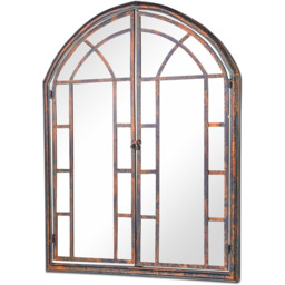 MirrorOutlet Kirkby Metal Arch shaped Window opening Garden Mirror - Bronze - thumbnail 3
