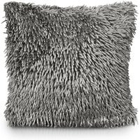 Shaggy Chenille Cushion - Silver - image 1