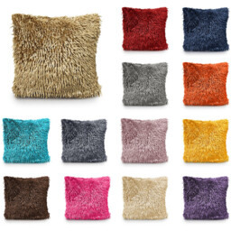Shaggy Chenille Cushion - Silver - thumbnail 2