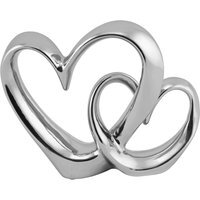 Double Chrome Heart Sculpture - Silver