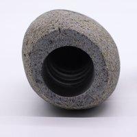 Natural Riverstone Candle Holder Handcrafted Indonesian Stone Decor - Light Brown