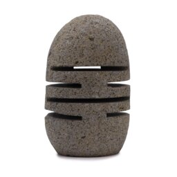 Natural Riverstone Candle Holder Handcrafted Indonesian Stone Decor - Light Brown - thumbnail 5