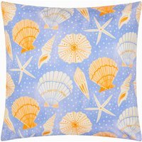 Sea Shells Striped Outdoor Cushion Cover - Blue