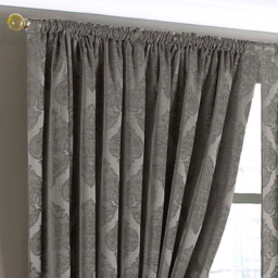 Winchester Jacquard Room Darkening Pencil Pleat Curtain Pair - Mocha - thumbnail 2
