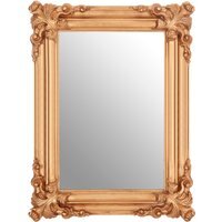 Brussels Baroque Rectangular Grey Wall Mirror - Gold