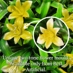 Best Artificial 23cm Yellow Lily Hanging Basket Flower Topiary Ball - Yellow - thumbnail 5