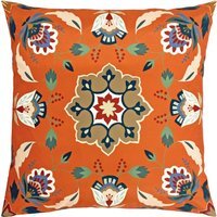 Folk Florals Outdoor Cushion Cover - Orange