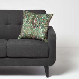 Klimts Italian Garden Filled Velvet Cushion - Pink - thumbnail 2