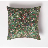 Klimts Italian Garden Filled Velvet Cushion - Pink