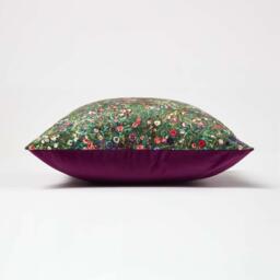 Klimts Italian Garden Filled Velvet Cushion - Pink - thumbnail 4