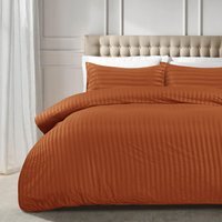 Satin Stripe Duvet Covers - Rust / King - image 1